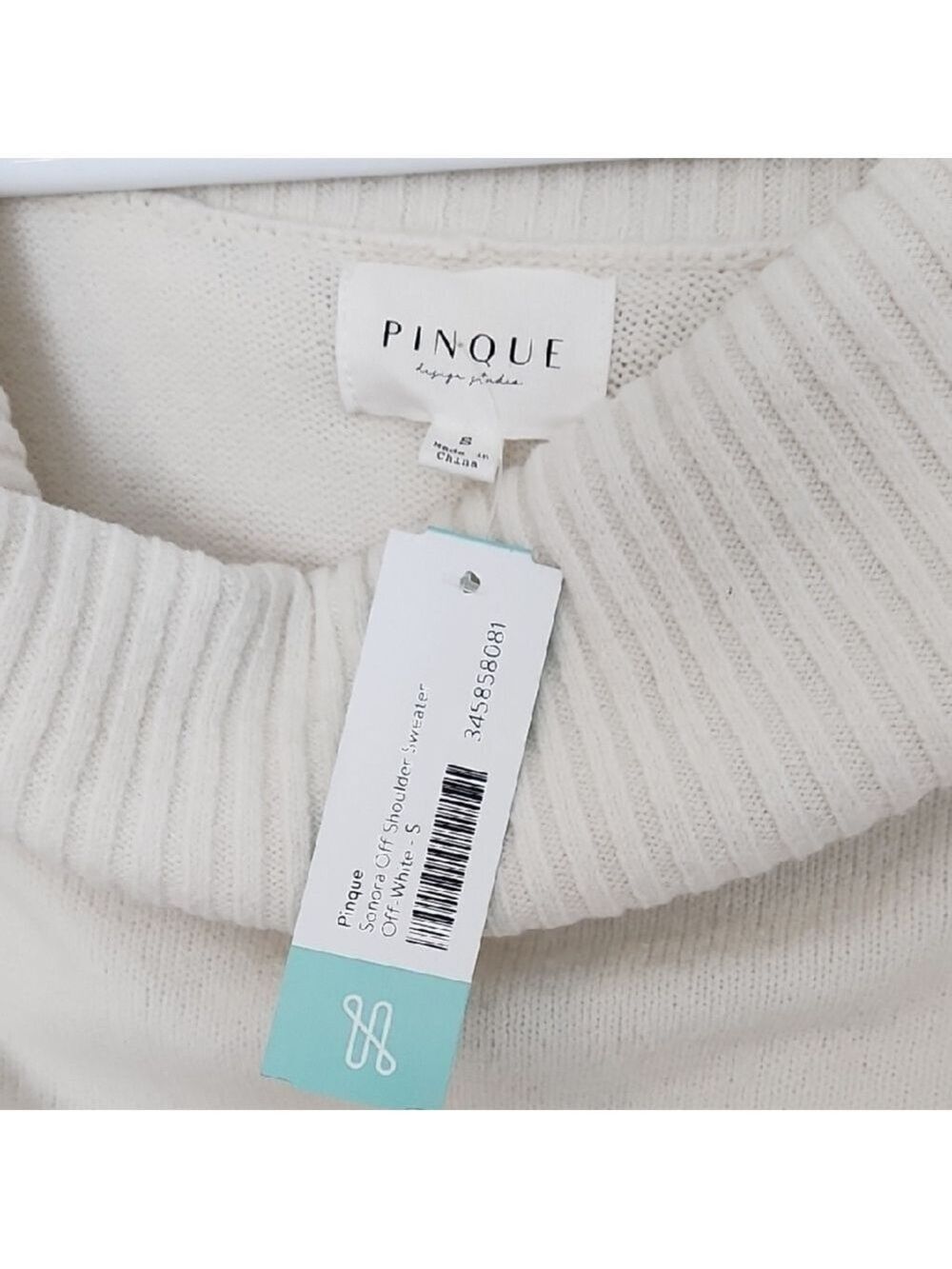 Elegant Cream Off-Shoulder Sweater - Picture 2 of 8